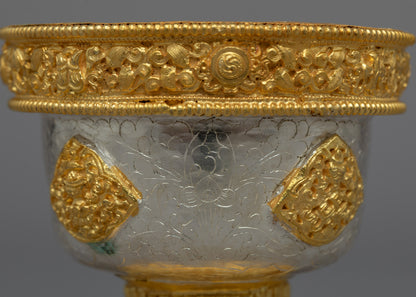Traditional Buddhist Offering Bowls | Symbolic Altar Decor and Meditation Accessories