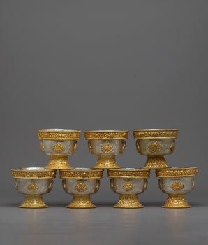 Traditional Buddhist Offering Bowls | Symbolic Altar Decor and Meditation Accessories