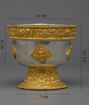 Traditional Buddhist Offering Bowls | Symbolic Altar Decor and Meditation Accessories