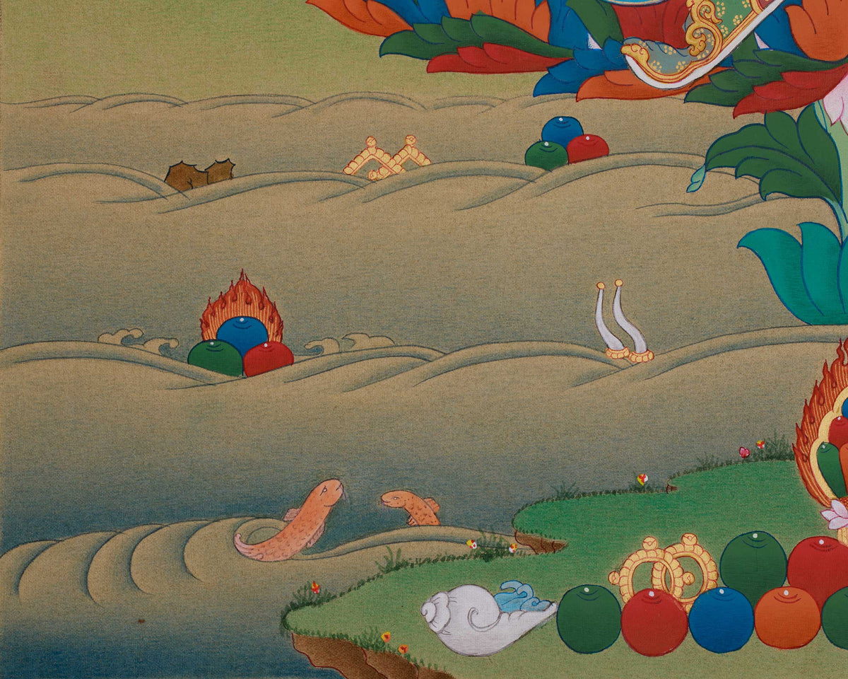 Lotus Born Guru Rinpoche Thangka | An Embodiment of Profound Wisdom