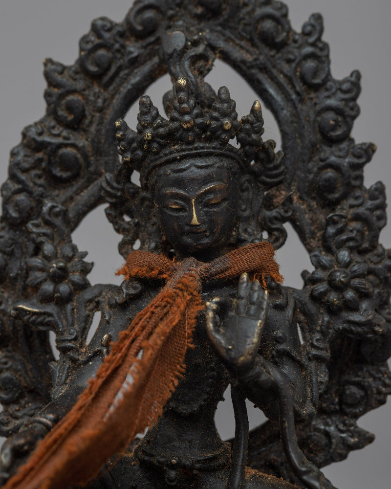 Green Tara Statue | Vintage Style of Buddhist Sculpture
