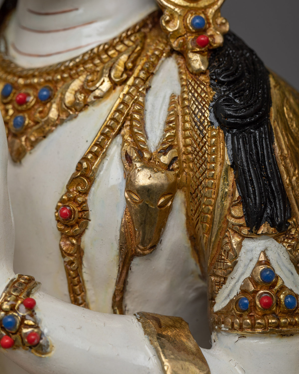 White Chenrezig Statue | 24K Gold Gilded Embodiment of Universal Compassion