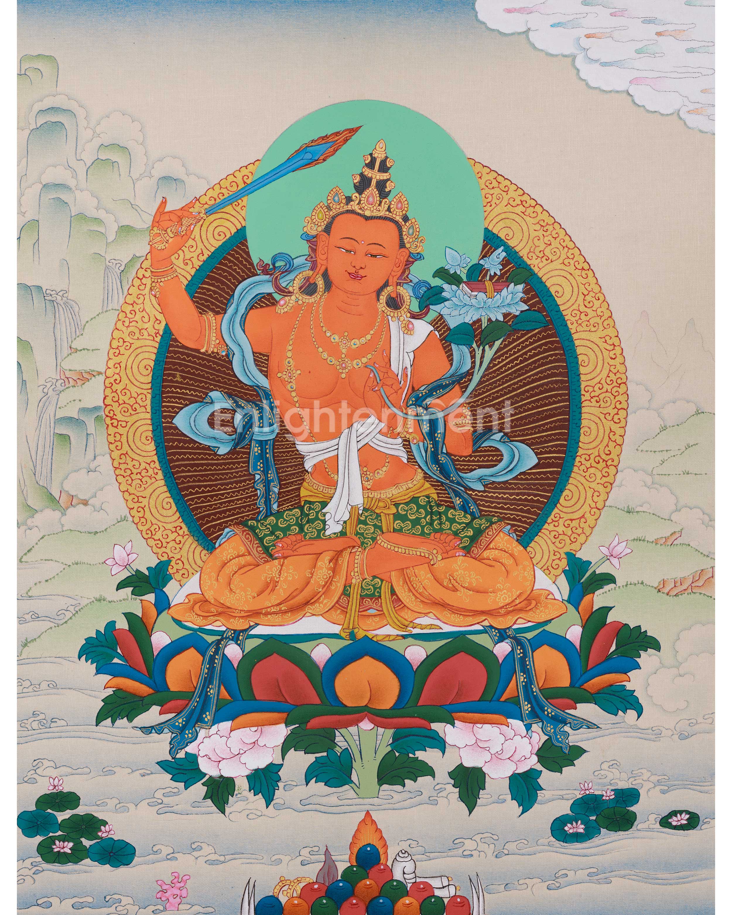 Manjushri Wisdom Deity Thangka