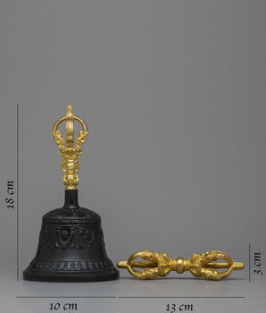 Copper Vajra and Bell Mantra Practice Set | 24k Gold Plated Handle for Enhanced Spiritual Experience