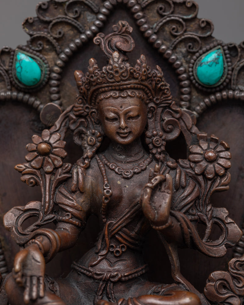 Green Tara Art | Machine Made Statue for Home Décor