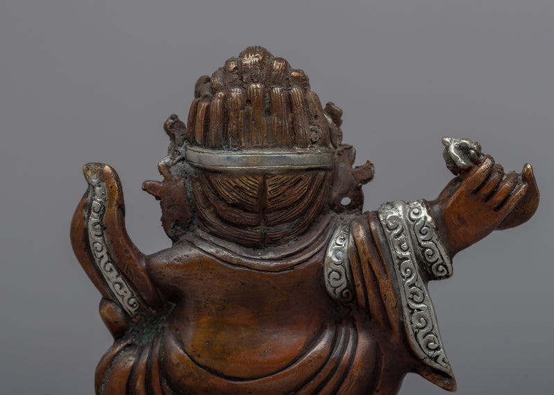 Mahakala Bernagchen Statue | Copper Body with Silver Plating for Decor