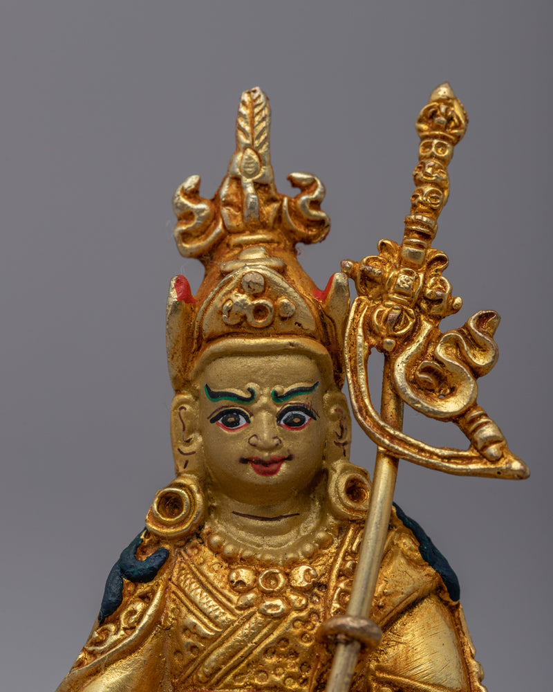 Guru Rinpoche Prayer Statue | 24k Gold Gilded for Spiritual Devotion