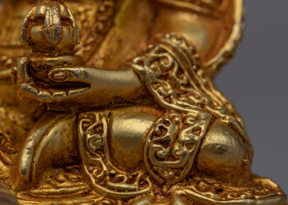 Guru Rinpoche Prayer Statue | 24k Gold Gilded for Spiritual Devotion