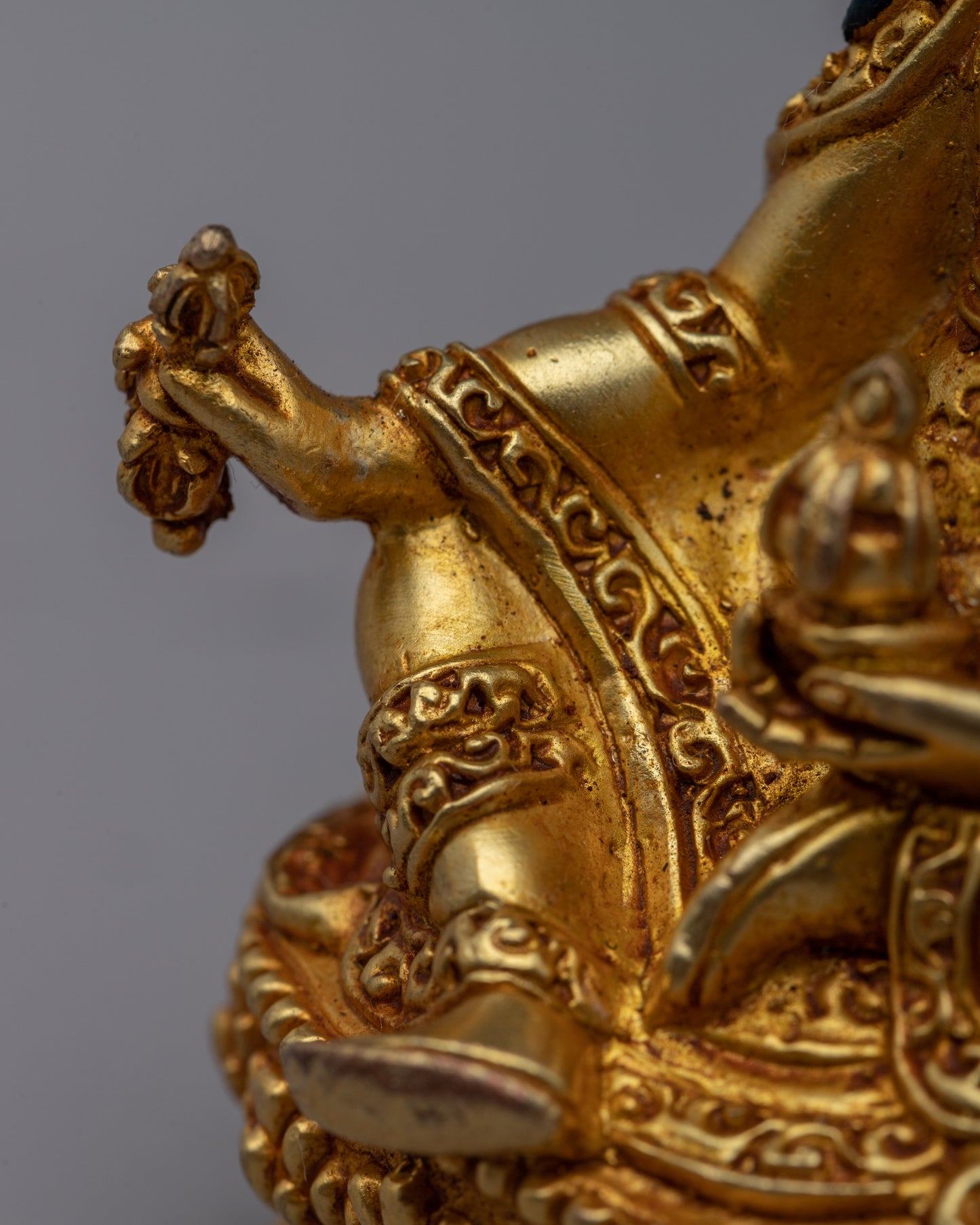 Guru Rinpoche Prayer Statue | 24k Gold Gilded for Spiritual Devotion