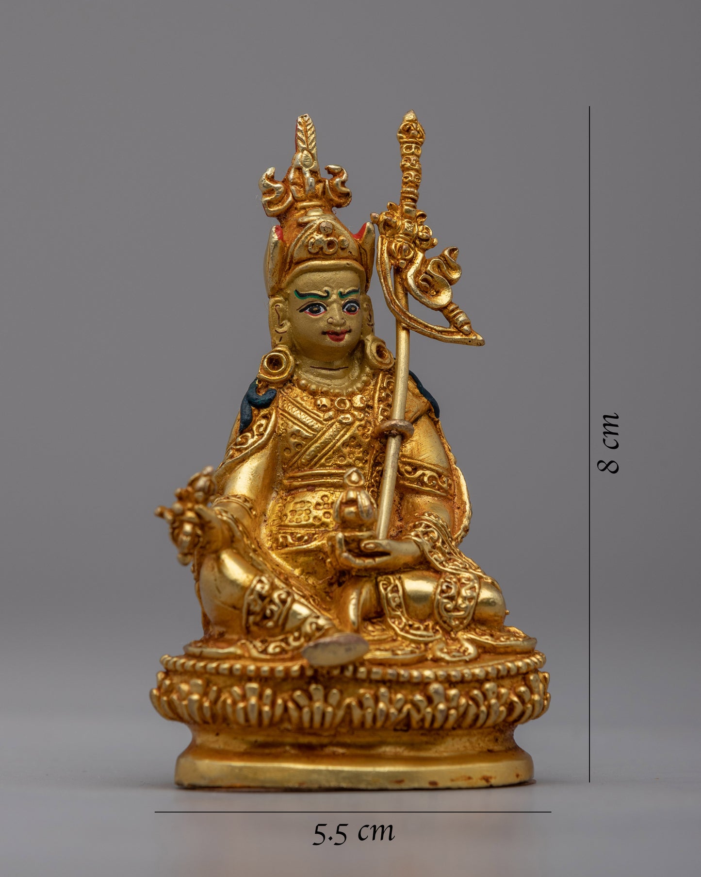 Guru Rinpoche Prayer Statue | 24k Gold Gilded for Spiritual Devotion