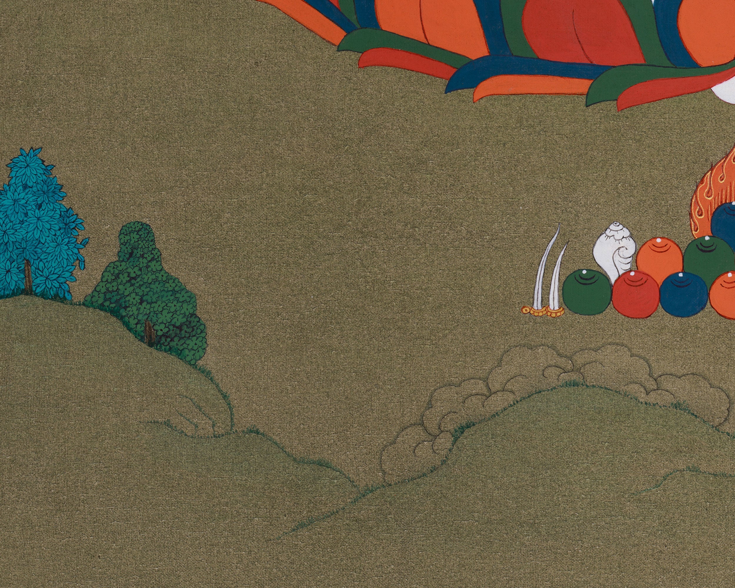 Tibetan Bodhisattva Four Armed Chenrezig Thangka | Buddha of Compassion