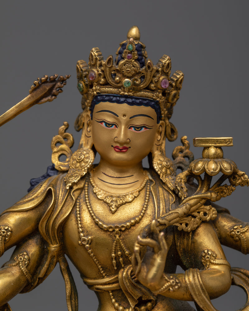 Machine Made Maha Manjushri Tibetan Statue  | A Piece of Nepalese Artistry