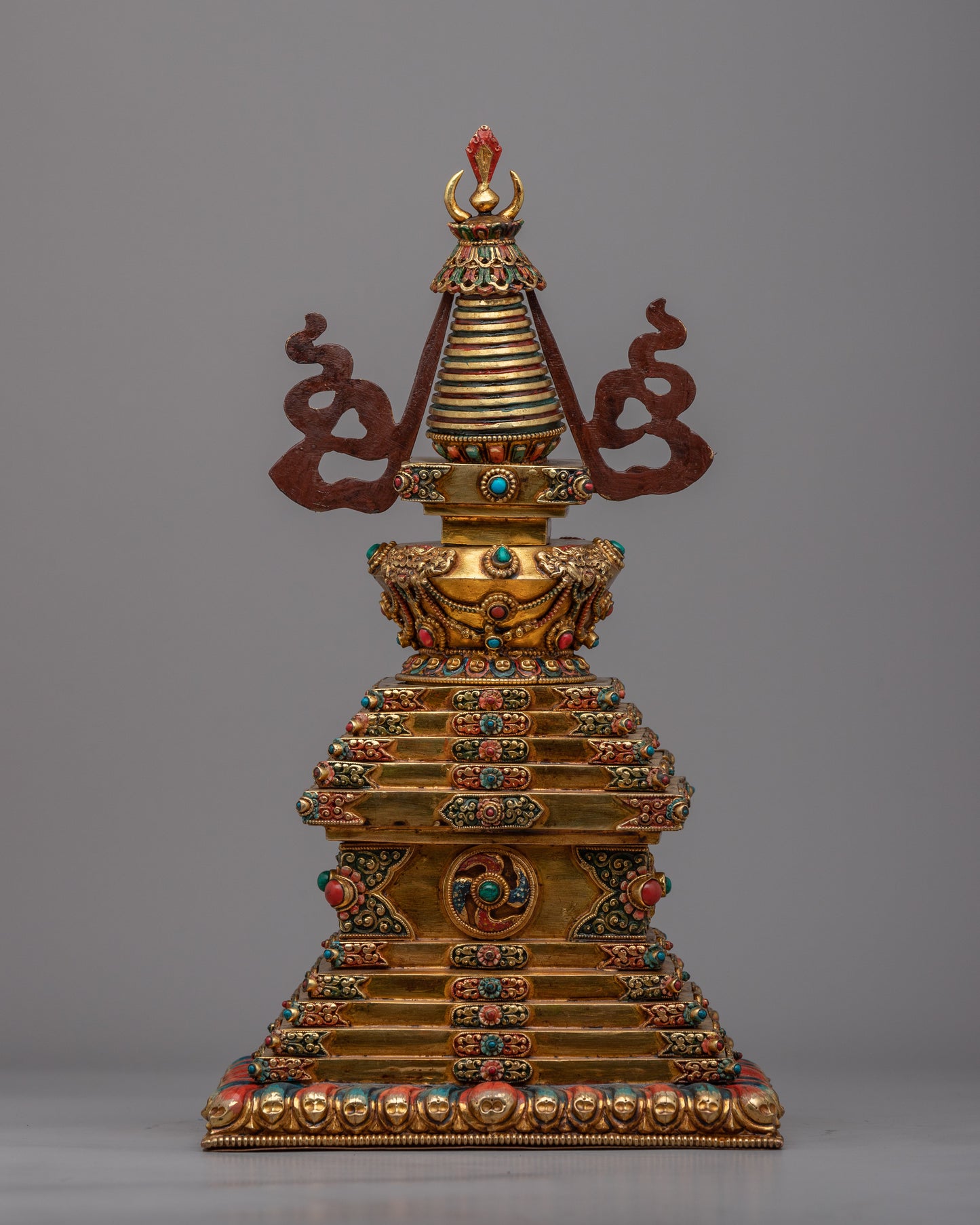 Exquisite Stupa Chorten |  24k Gold Plated Stupa