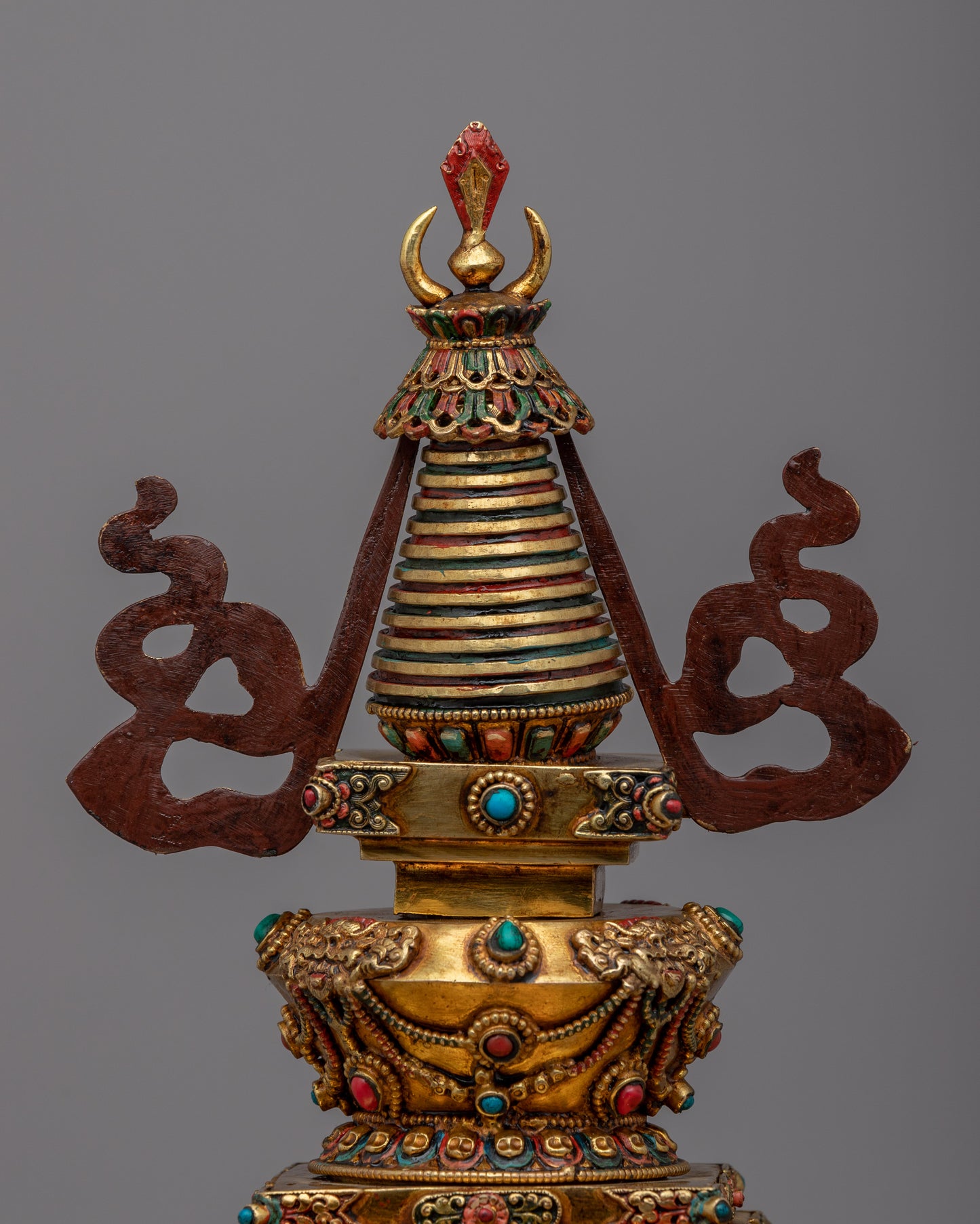 Exquisite Stupa Chorten |  24k Gold Plated Stupa