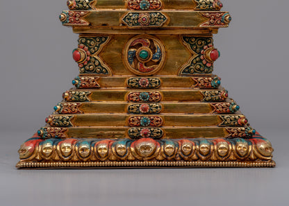 Exquisite Stupa Chorten |  24k Gold Plated Stupa