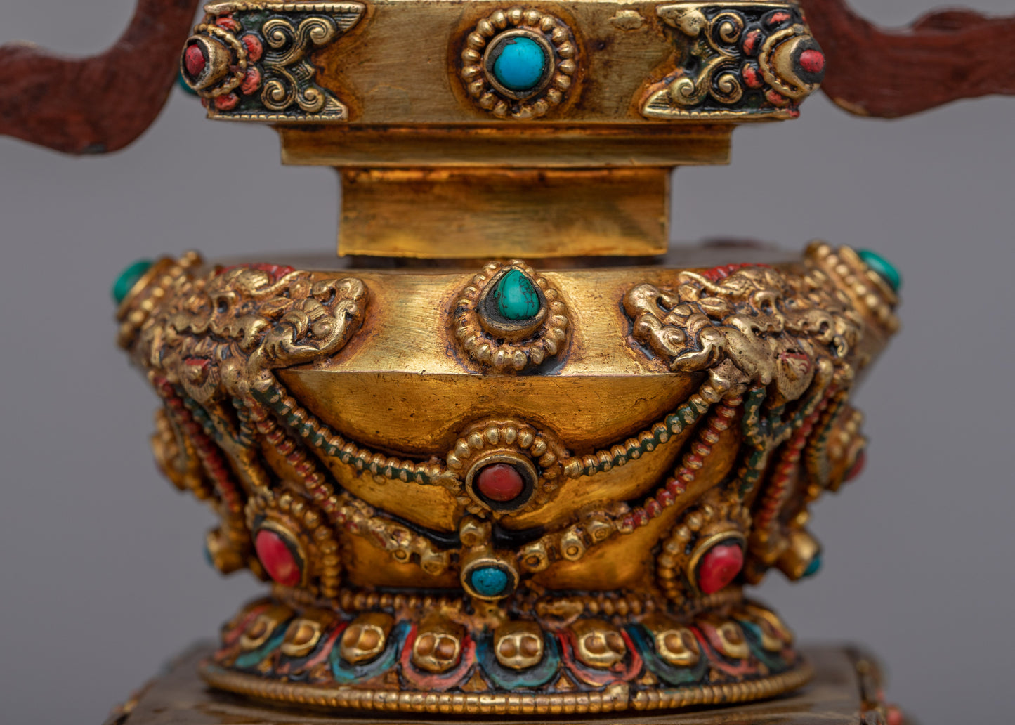 Exquisite Stupa Chorten |  24k Gold Plated Stupa