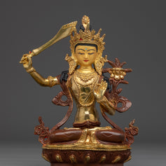  Manjushri statue with 24K Gold Gilding