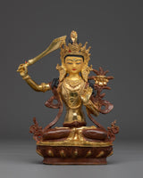  Manjushri statue with 24K Gold Gilding