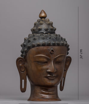 Serene Buddha Head Sculpture | Cultivate Balance and Serenity in Your Environment