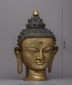 Antique Copper Buddha Head | Himalayan Art Work