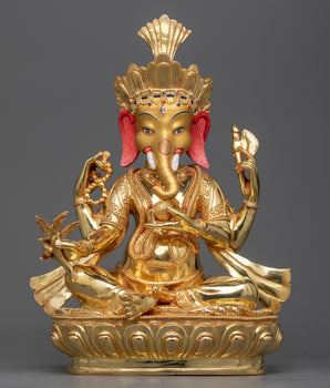 ganesha gilt statue