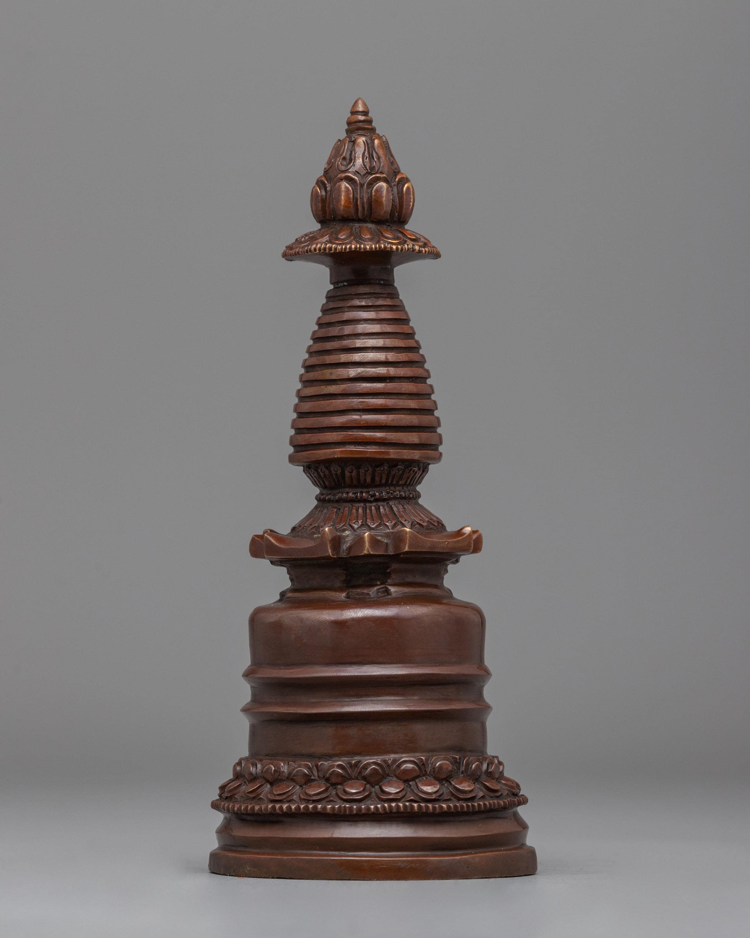 Sacred Copper Kadampa Stupa | Symbolic Sculpture for Spiritual Healing
