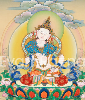 The Supreme Buddha, Vajrasattva Thangka Print | Bodhisattva of Purification