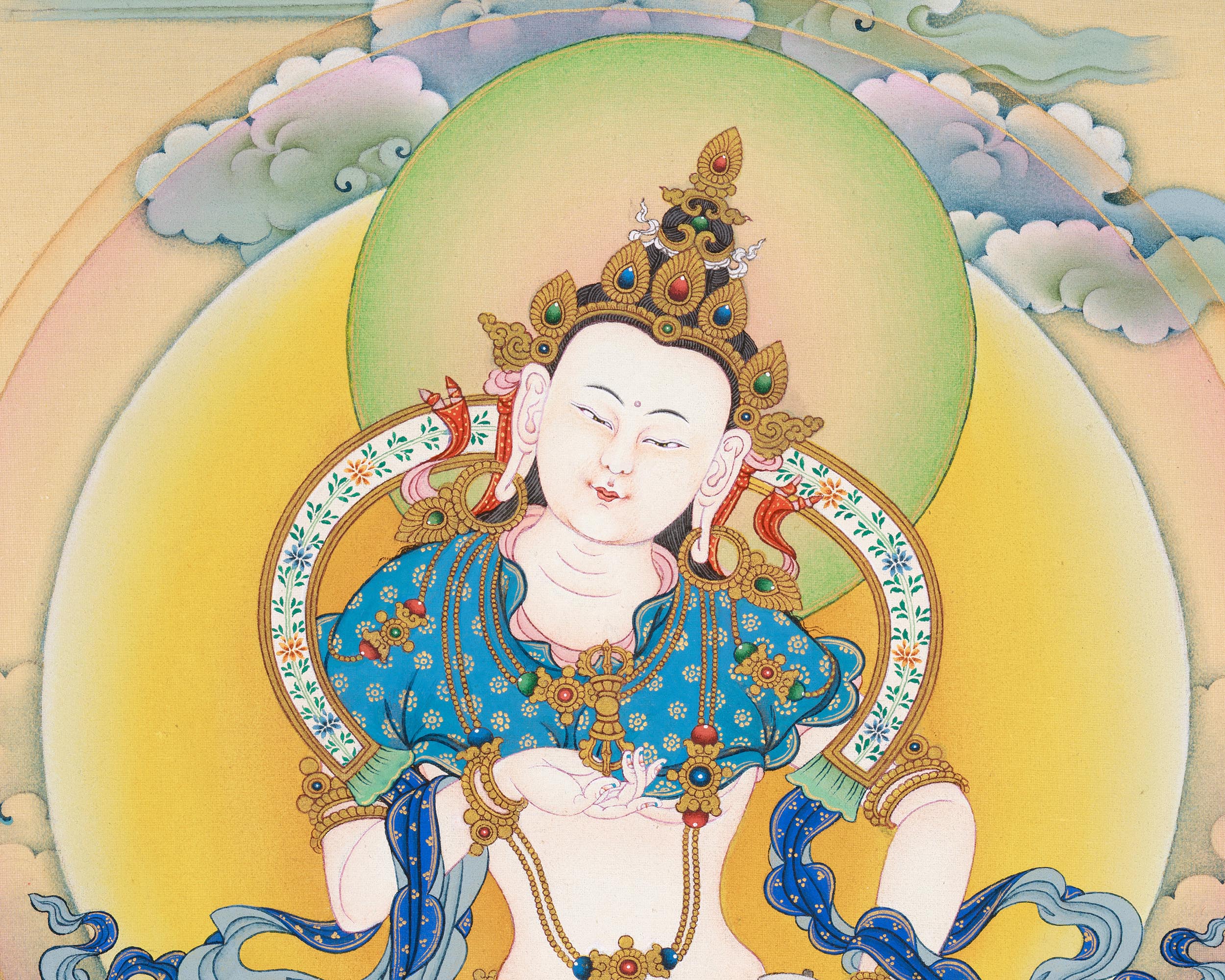 The Supreme Buddha, Vajrasattva Thangka Print | Bodhisattva of Purification