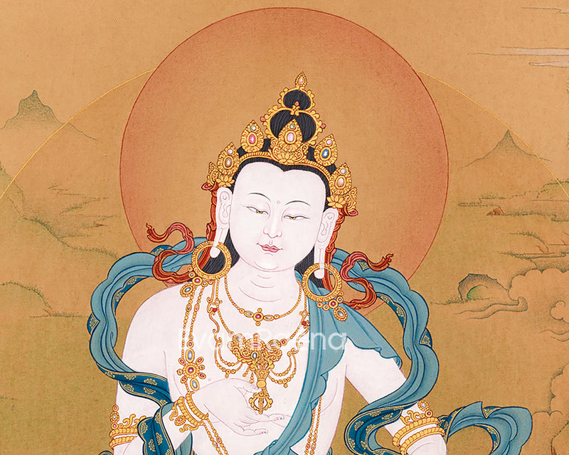 Exclusive Vajrasattva Thangka | Divine Purification Art | Tibetan Lhasa Stone Accents