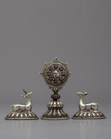 Silver-Plated Dharma Wheel 