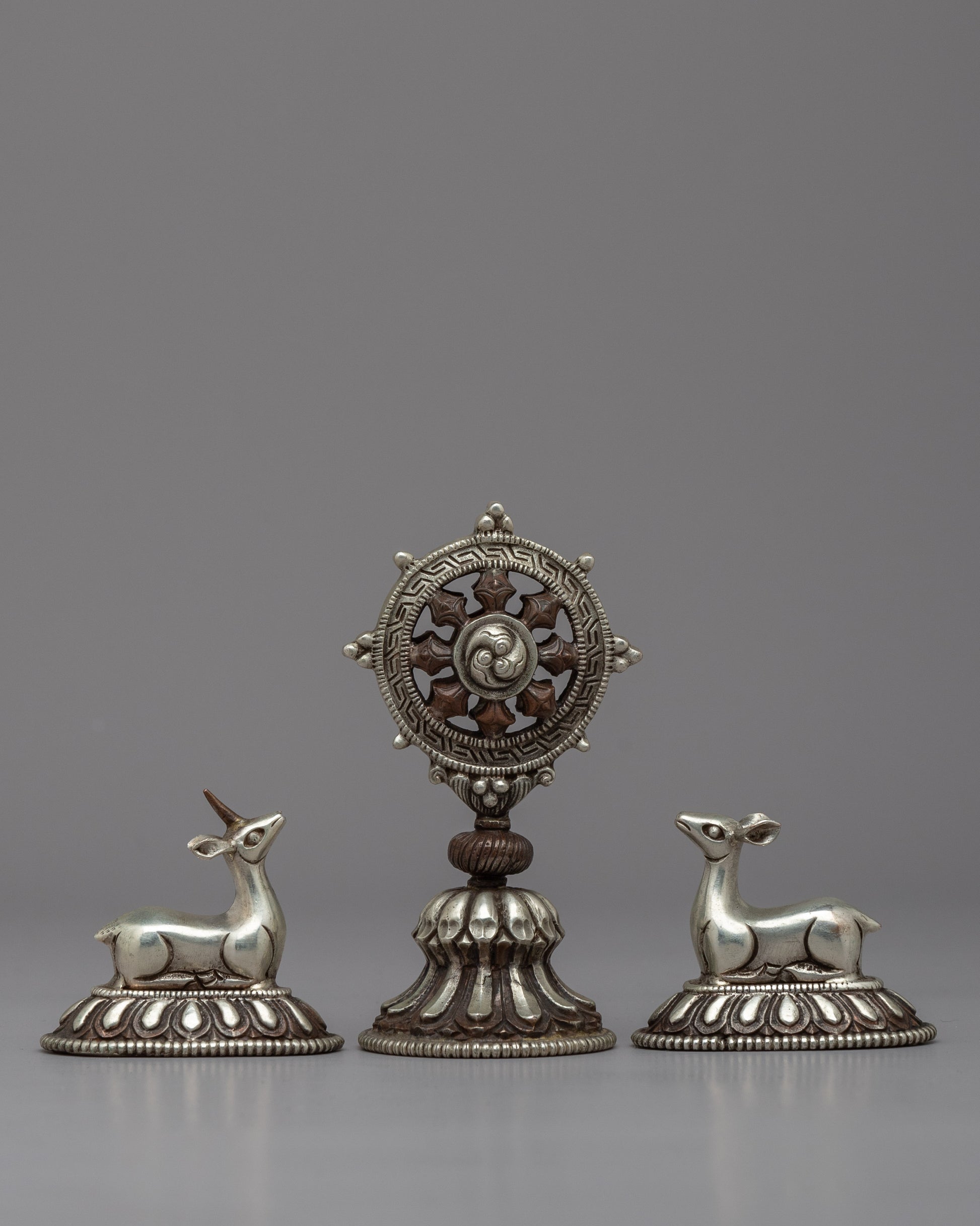 Silver-Plated Dharma Wheel 