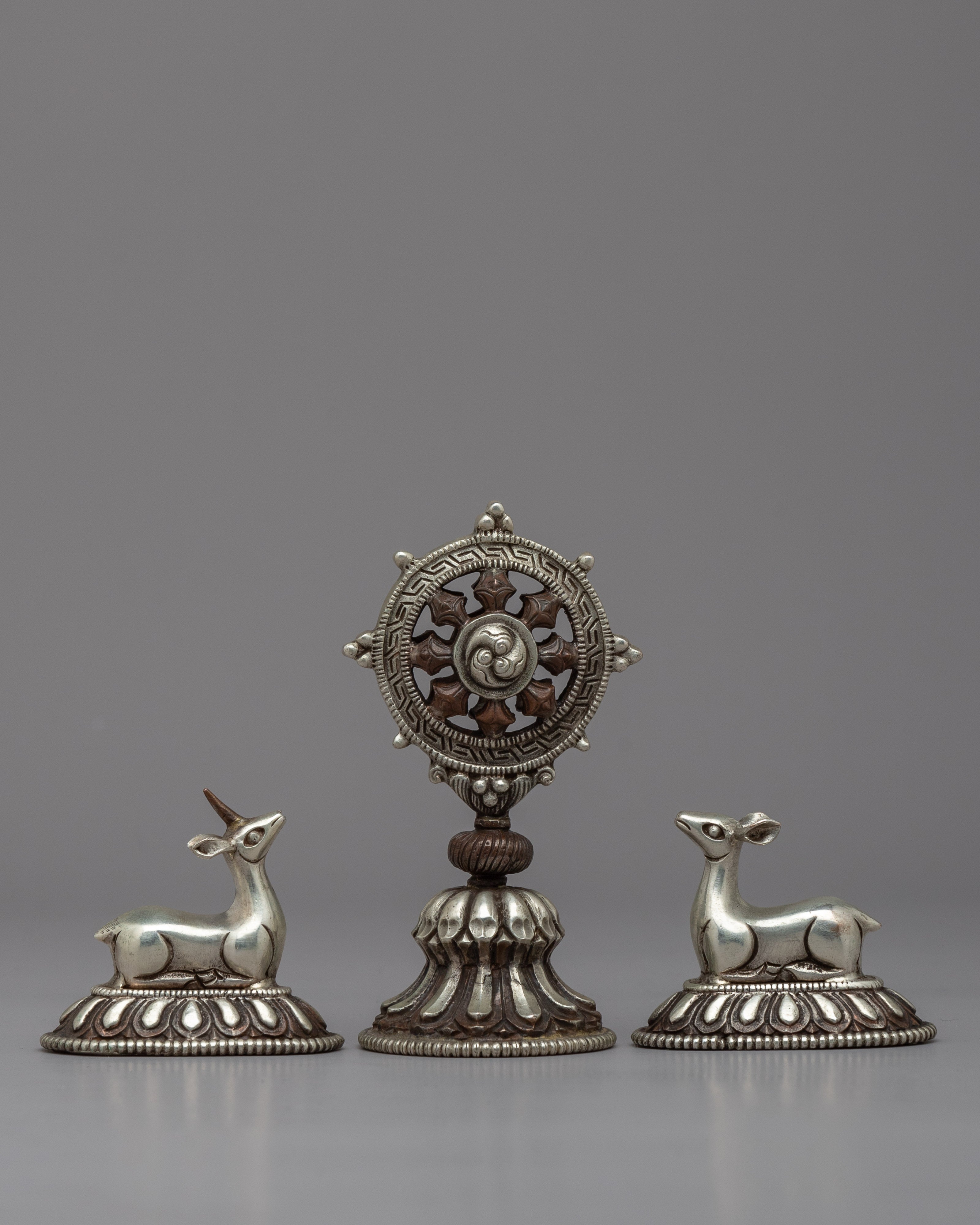 Silver-Plated Dharma Wheel 