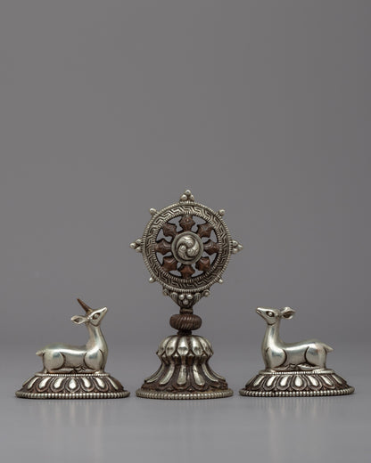 Silver-Plated Dharma Wheel 