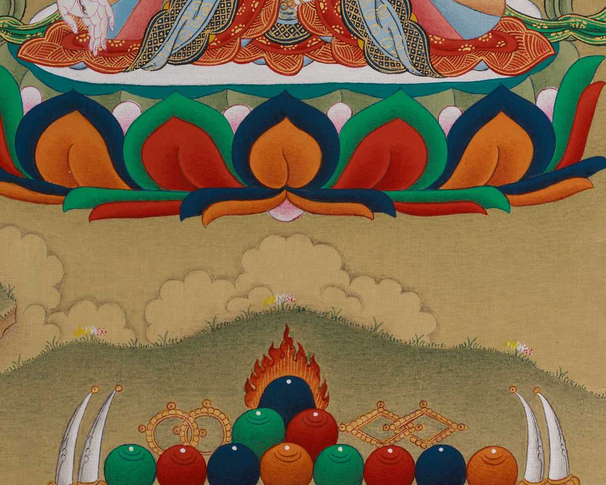 longevity Deity White Tara With Amitabha Buddha | Female Buddha