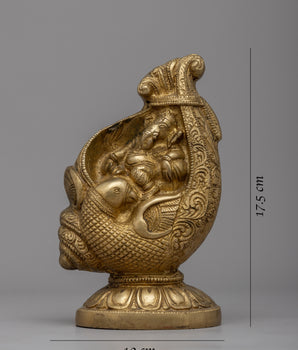 Conch Jai Ganesha Statue | Sacred Hindu Deity for Blessings and Prosperity