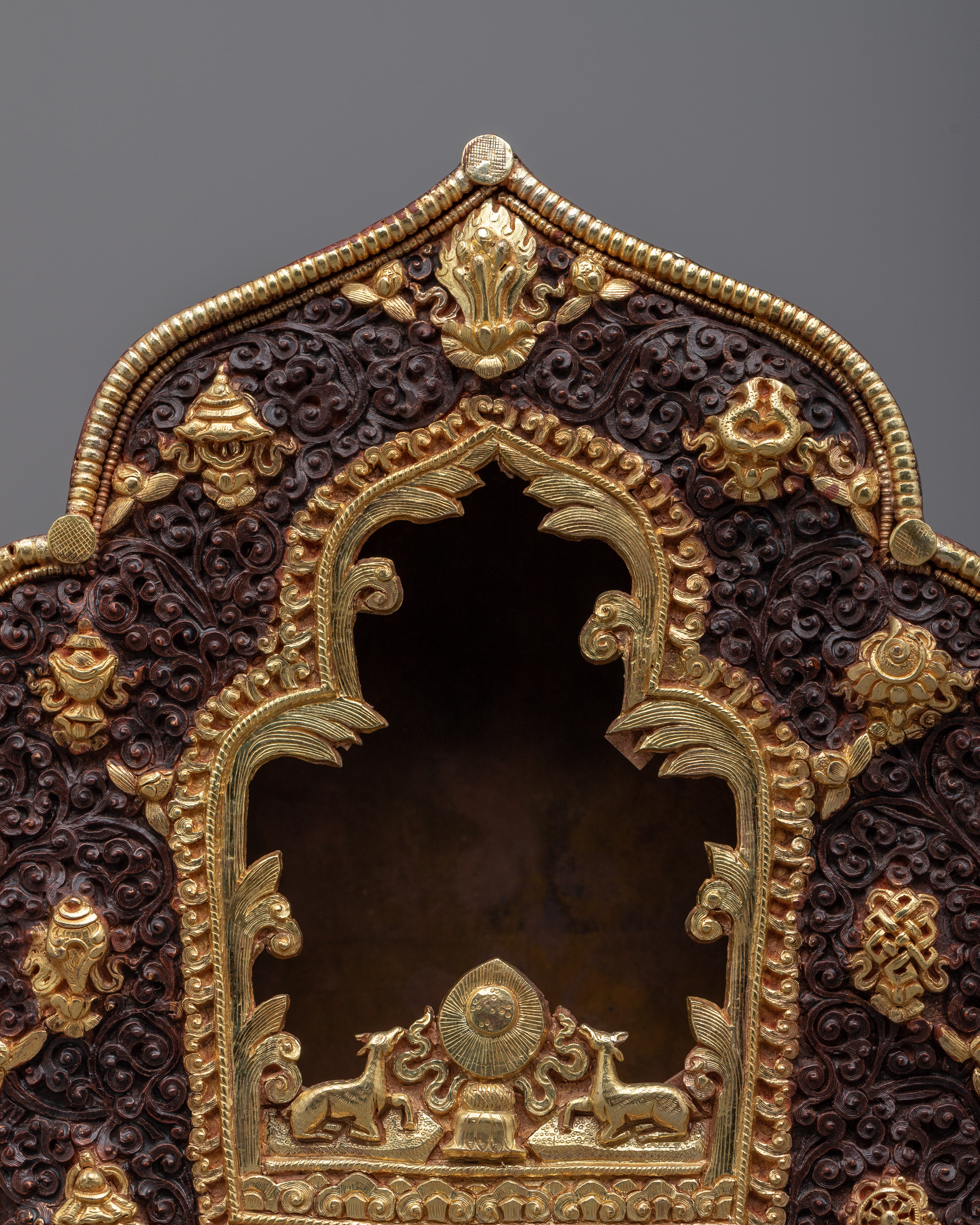 Auspicious Prayer Box Charm"Ghau" for Spiritual Protection | Handcrafted 24k Gold-Plated