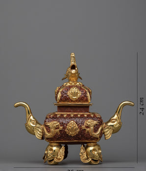 Copper Incense Burner | 24k Gold Plated for a Luxurious Experience