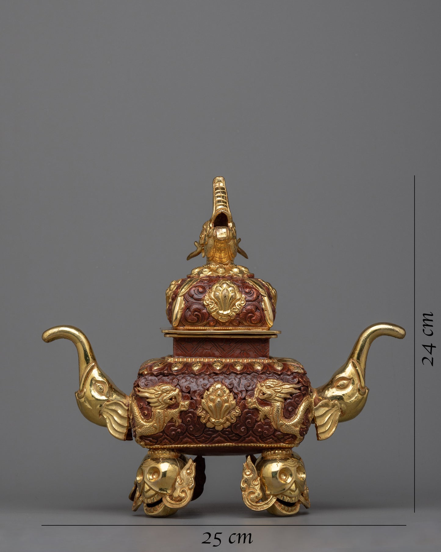 Copper Incense Burner | 24k Gold Plated for a Luxurious Experience