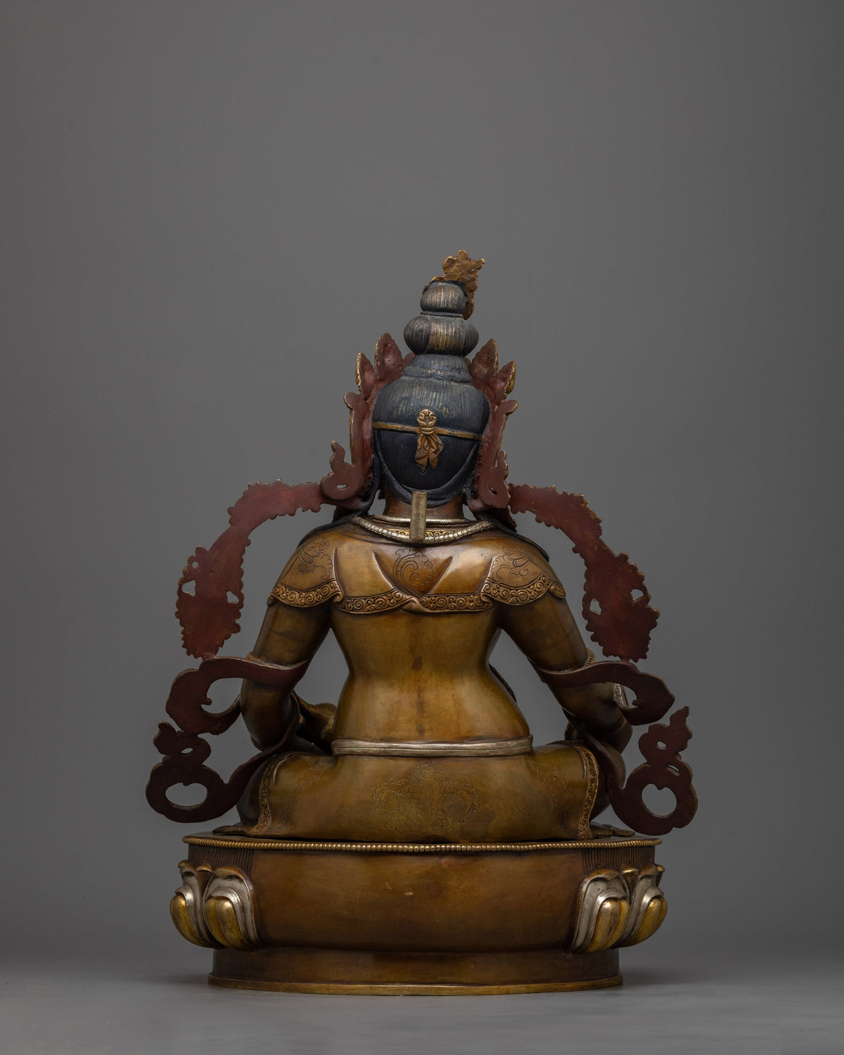 Dzambhala Gold-Silver-Plated Oxidized Statue | Embodiment of Prosperity