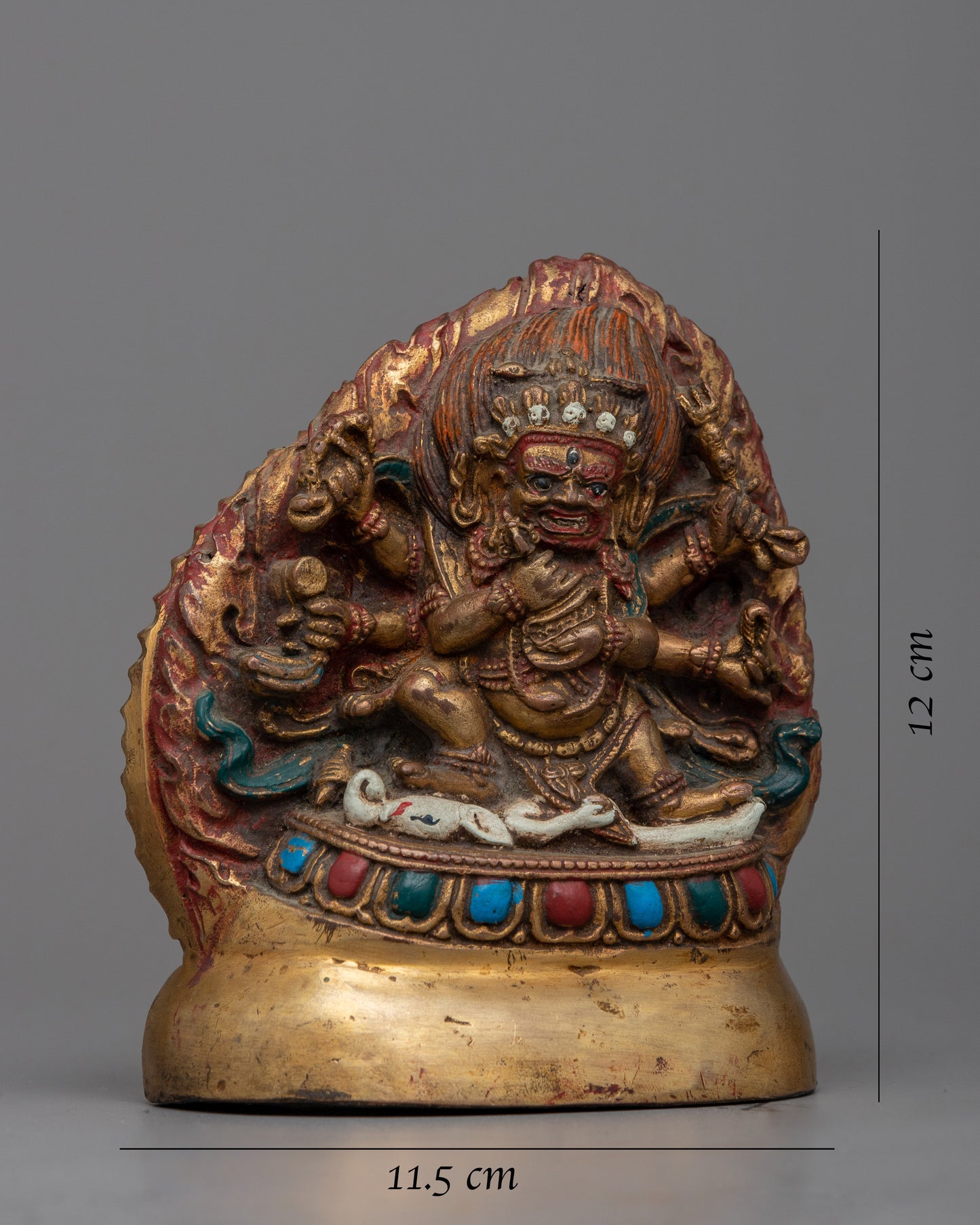 6 Armed White Mahakala Statue | Himalayan Sculpture