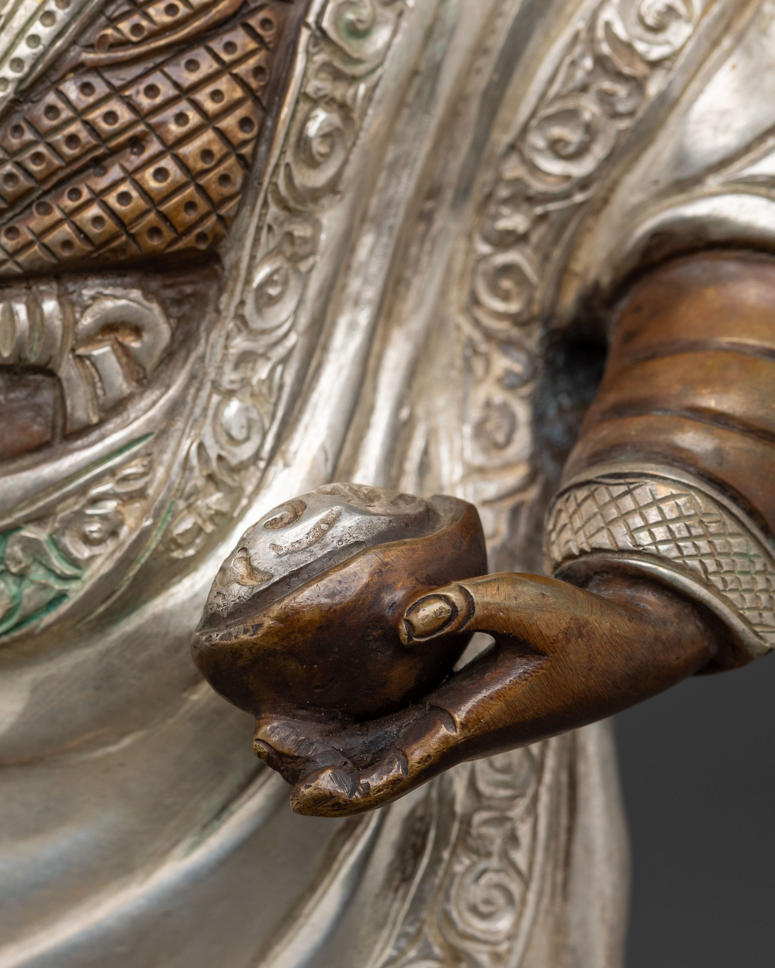 Buddhist Guru Rinpoche Deity Statue | Buddhist Altar Sculpture