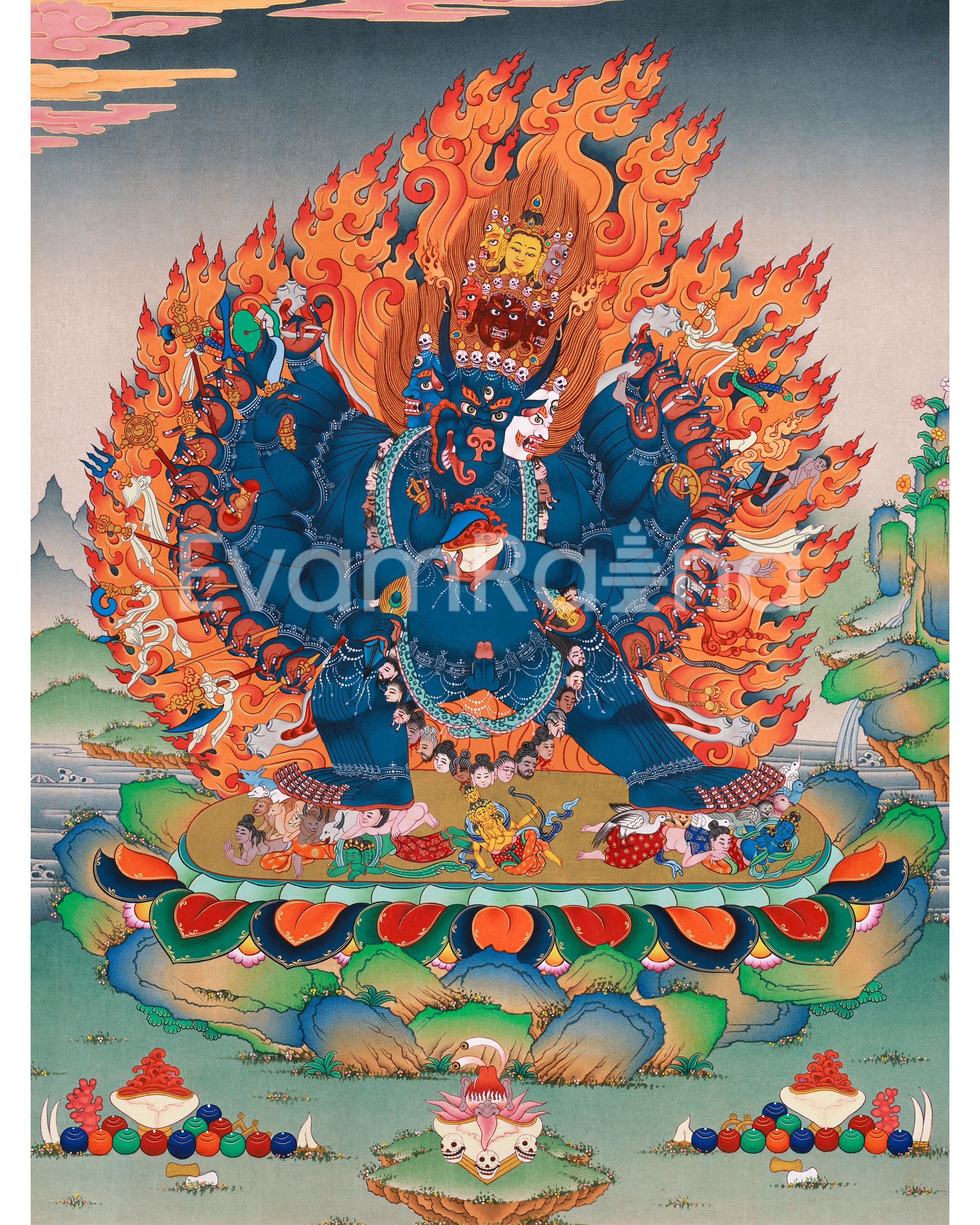 Wrathful Yidam, Yamantaka Canvas Print 