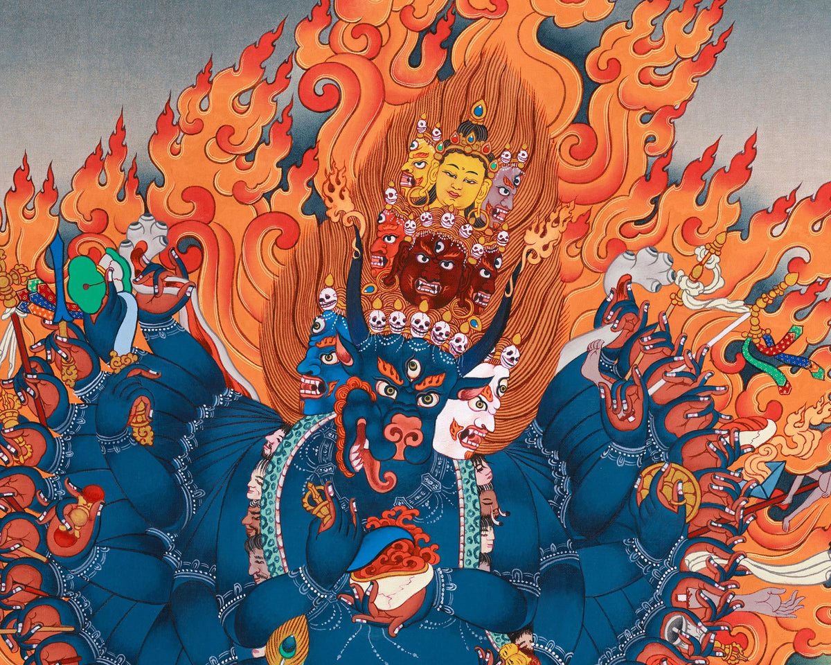 Wrathful Yidam, Yamantaka Canvas Print | Traditional Artwork