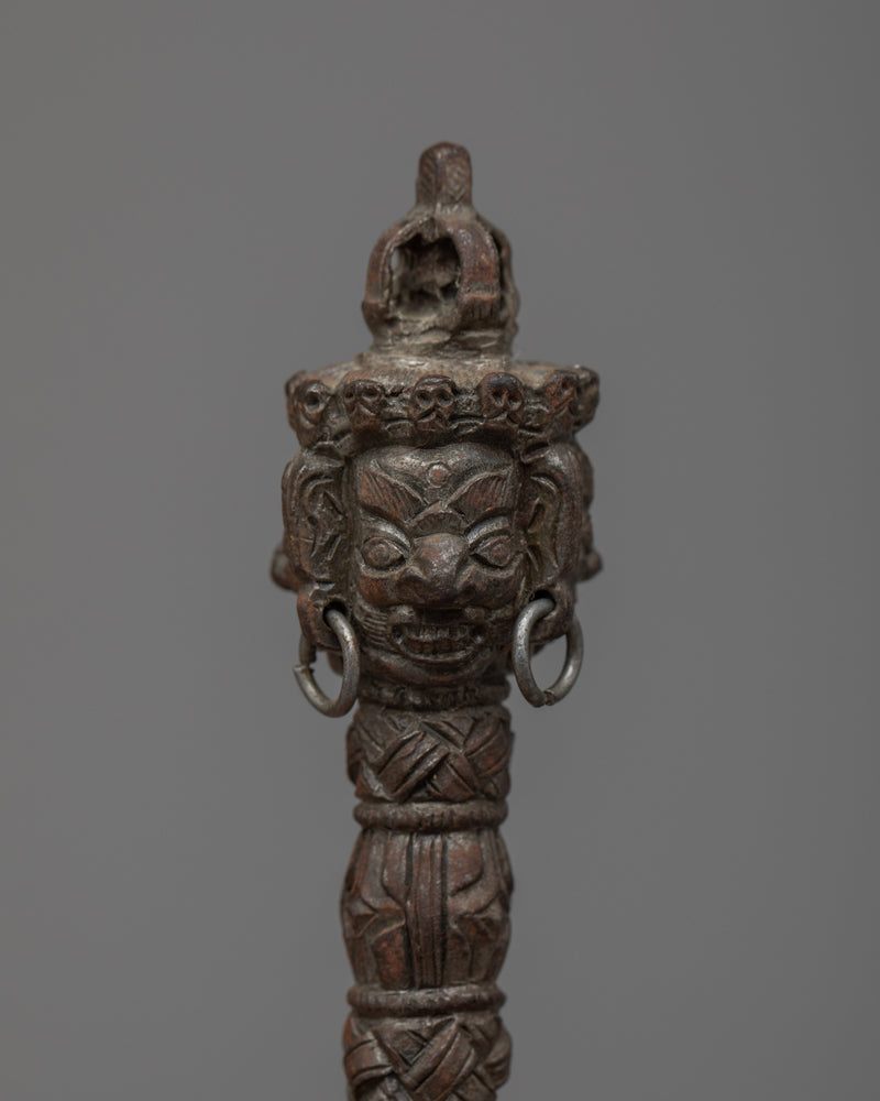 Authentic Tibetan Copper Phurba | Ritual Dagger for Spiritual Practice and Meditation