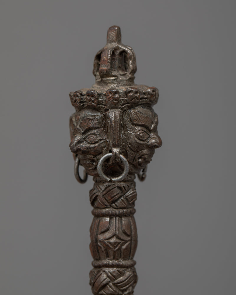 Authentic Tibetan Copper Phurba | Ritual Dagger for Spiritual Practice and Meditation