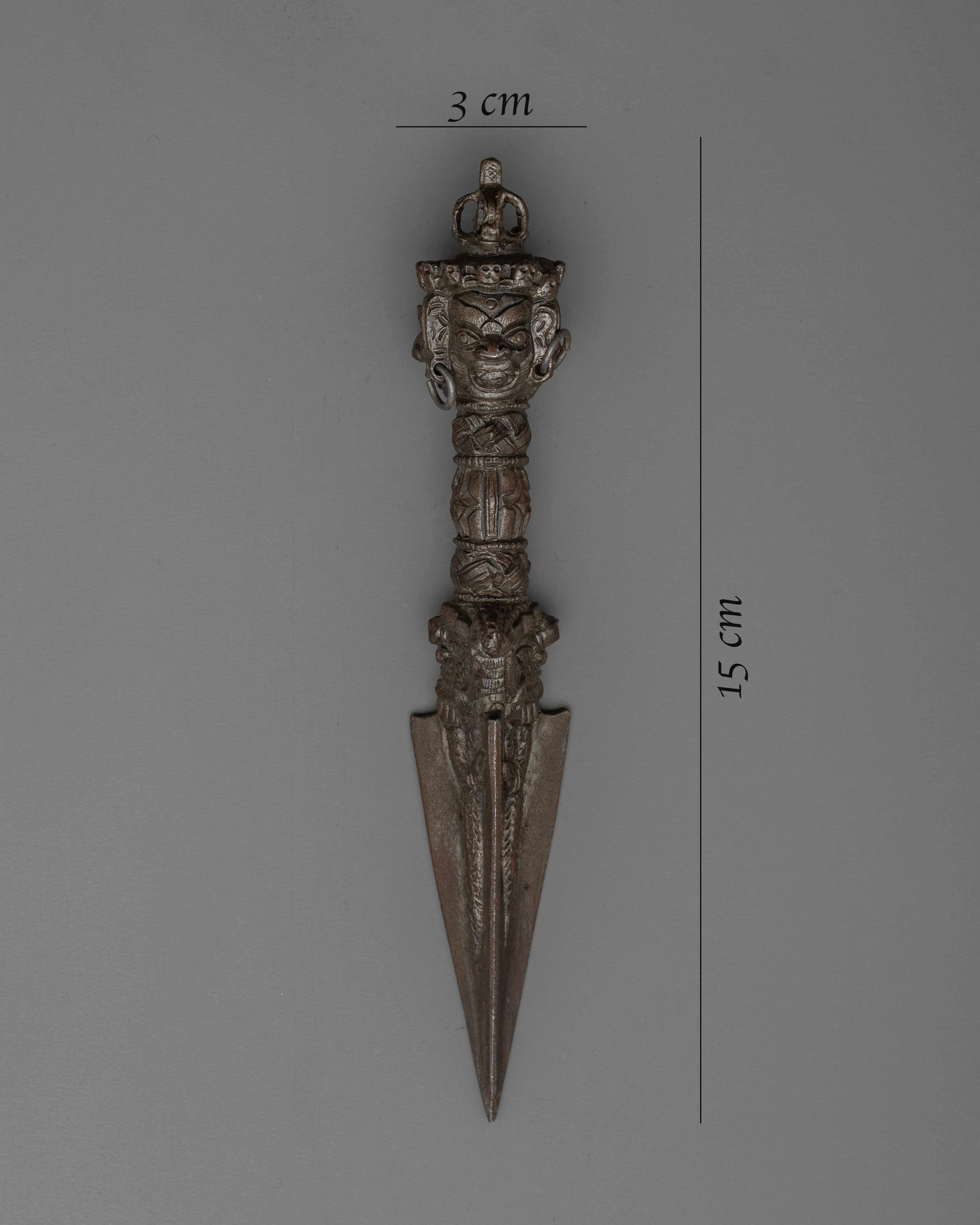 Authentic Tibetan Copper Phurba | Ritual Dagger for Spiritual Practice and Meditation