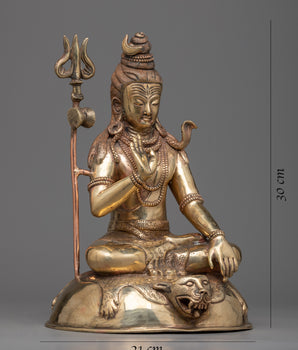 Handmade Copper Adiyogi Shiva Statue | Inspire Serenity and Wisdom in Your Home"