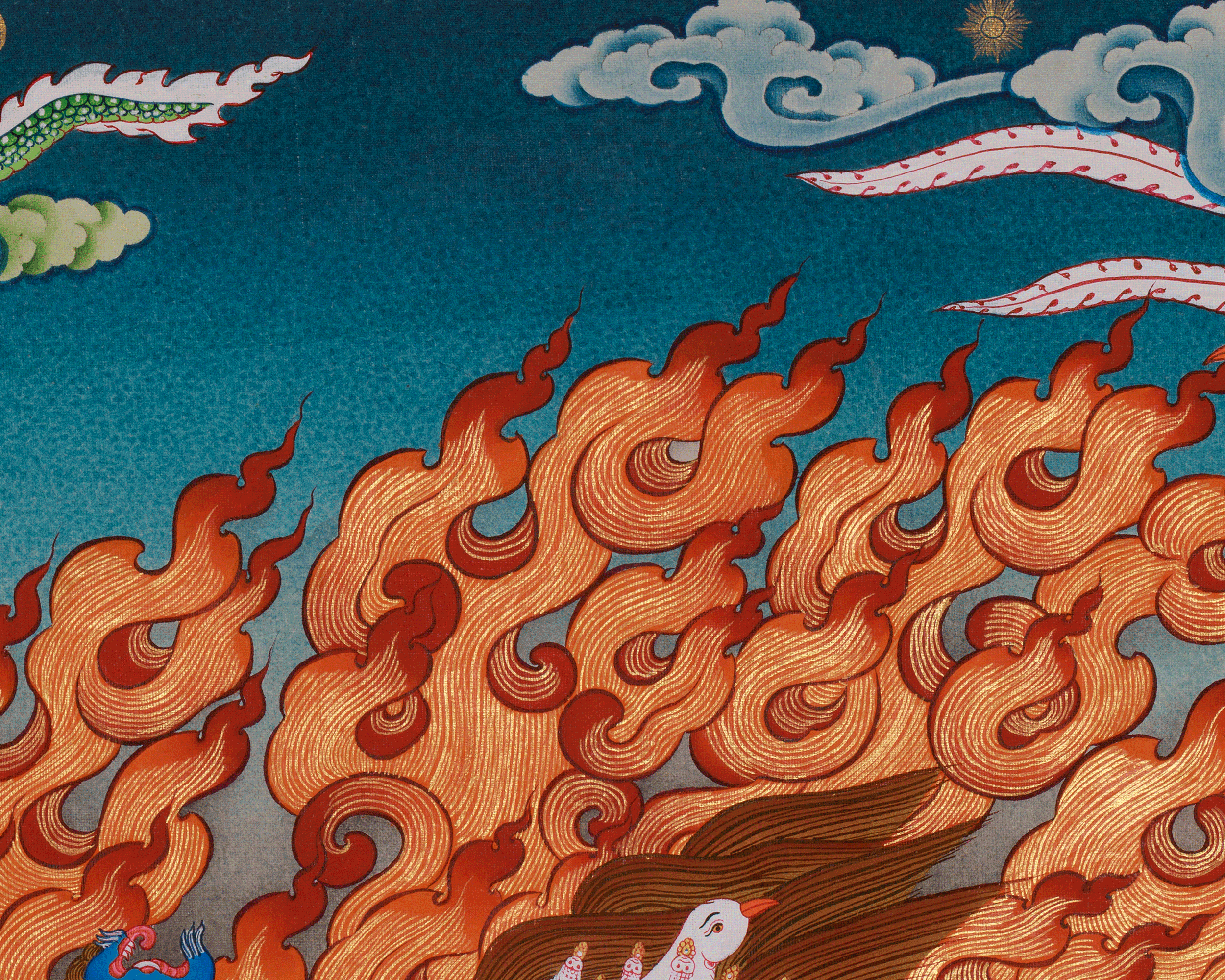 Sacred Rahula Thangka | Removing Obstacles and Negative Forces