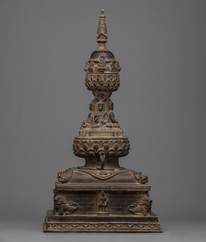 Exquisite Handmade Brass Stupa | Enhance Your Spiritual Space with this Sacred Symbol of Enlightenment