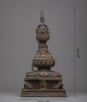 Exquisite Handmade Brass Stupa | Enhance Your Spiritual Space with this Sacred Symbol of Enlightenment
